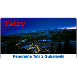 Magnes 98x53 mm TATRY - Panorama Tatr  z Gubałówki